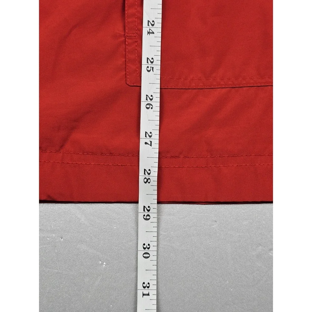 Tommy Hilfiger Denim Mens XL. Windbreaker Qt Zip Hooded Red Pullover Y2K Jacket‎